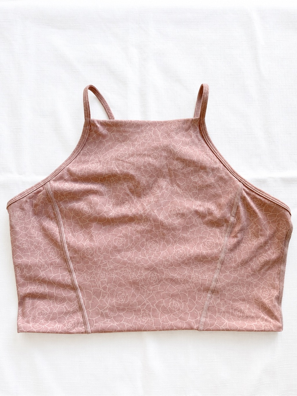 Buff Bunny Collection Pink Floral Strappy Back Sports Bra Crop Top | Size Large